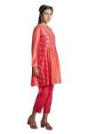 Krishna Mehta_Pink Kurta Chanderi And Pant Viscose Cotton Block Print & Thread Tunic & Set_Online_at_Aza_Fashions