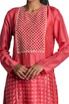 Buy_Krishna Mehta_Fuchsia Kurta Chanderi And Pant Viscose Cotton Print & & Set  _Online_at_Aza_Fashions