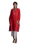 Buy Krishna Mehta Red Kaftan Chanderi And Pant Viscose Cotton Embroidery Tie Dye & Set at Aza Fashions Buy_Krishna Mehta_Red Kaftan Chanderi And Pant Viscose Cotton Embroidery Tie Dye & Set _at_Aza_Fashions