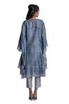 Shop_Krishna Mehta_Blue Kaftan Chanderi And Pant Viscose Cotton Print & Embroidery & Set _at_Aza_Fashions