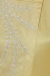 Aariyana Couture_Yellow High Round Neck Embroidered Draped Kurta _at_Aza_Fashions