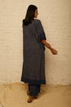 Shop_Krishna Mehta_Blue Bandhej Kaftan Tunic_at_Aza_Fashions