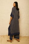 Buy_Krishna Mehta_Blue Bandhej Kaftan Tunic_Online_at_Aza_Fashions