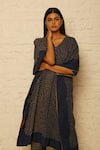 Shop_Krishna Mehta_Blue Bandhej Kaftan Tunic_Online_at_Aza_Fashions