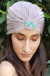 Buy_Hair Drama Co_Purple Embellished Brooch Turban_Online_at_Aza_Fashions