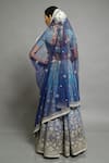 Shop_Abhishek Gupta_Blue Georgette Embroidered Bridal Lehenga Set _at_Aza_Fashions