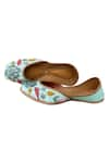 Shop_Kurrbat_Blue Embroidered Juttis _at_Aza_Fashions