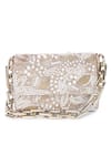 Buy_The Purple Sack_Gold Embroidery, Sequins Flap Clutch _Online_at_Aza_Fashions