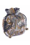 The Purple Sack_Black Embroidery, Beads, Sequins Potli Bag With Sling _Online_at_Aza_Fashions