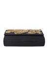 Buy_The Purple Sack_Black Embroidery Flap Clutch With Sling _Online_at_Aza_Fashions