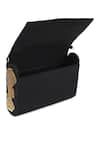 Shop_The Purple Sack_Black Embroidery Flap Clutch With Sling _Online_at_Aza_Fashions