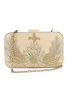 Buy_The Purple Sack_Beige Embroidery Clutch With Sling _at_Aza_Fashions