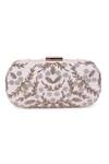 Buy_The Purple Sack_White Embroidery Symmetric Clutch With Sling _Online_at_Aza_Fashions