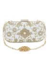 Buy_The Purple Sack_Blue Embroidery Symmetric Clutch With Sling _at_Aza_Fashions