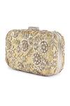 The Purple Sack_Gold Embroidery Clutch With Sling _Online_at_Aza_Fashions