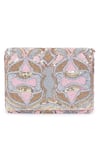 Buy_The Purple Sack_Pink Embroidery, Sequins Flap Clutch _Online_at_Aza_Fashions
