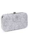 Buy_The Purple Sack_Silver Embroidery Symmetric Clutch With Sling _Online_at_Aza_Fashions