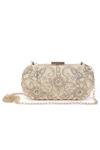 Buy_The Purple Sack_White Embroidery Symmetric Clutch With Sling _at_Aza_Fashions