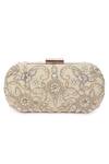 Shop_The Purple Sack_White Embroidery Symmetric Clutch With Sling _at_Aza_Fashions