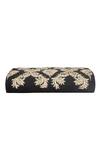 Buy_The Purple Sack_Black Zari Embroidered Flap Clutch With Sling _Online_at_Aza_Fashions