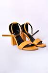 Buy_Nayaab By Aleezeh_Yellow Pleated Block Heels_at_Aza_Fashions