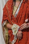 Buy_Studio Malang_Orange Chanderi Embroidery Gota Work Woven Motifs Saree_Online_at_Aza_Fashions