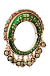 Shop_Tizora_Gold Plated Stones, Metallic Handcrafted Rajwada Meenakari Kundan Pacheli Bangle _at_Aza_Fashions