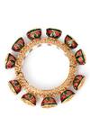 Shop_Tizora_Gold Plated Stones, Metallic Handcrafted Rajwada Meenakari Kundan Pacheli Bangle _Online_at_Aza_Fashions