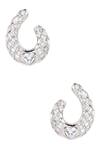 Buy_Tizora_Silver Plated Faux Diamond Crystal Stud Earrings_at_Aza_Fashions