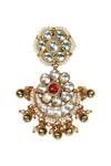 Tizora_Gold Plated Pearls, Beads Floral Kundan Danglers _Online_at_Aza_Fashions