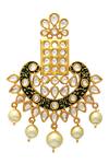 Buy_Tizora_Gold Plated Pearls, Diamonds Enamelled Kundan Danglers _Online_at_Aza_Fashions