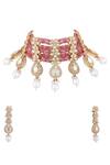 Buy_Anayah Jewellery_Polki Beaded Choker Jewellery Set_at_Aza_Fashions
