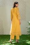 Shop_Naaz By Noor_Yellow Chanderi Floral Embroidered Kurta Set_at_Aza_Fashions
