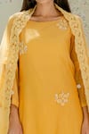 Shop_Naaz By Noor_Yellow Chanderi Floral Embroidered Kurta Set_Online_at_Aza_Fashions