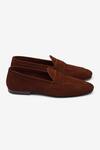 Bridlen_Brown Suede Penny Loafers_Online_at_Aza_Fashions