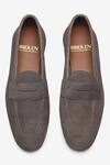 Buy_Bridlen_Grey Suede Penny Loafers  _Online_at_Aza_Fashions