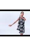 Buy_Masaba_Black Crepe Temple Swan Print Dress_Online_at_Aza_Fashions