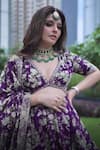 Shop_Sana Barreja_Purple Cotton Silk Arfana Printed Lehenga Set_Online_at_Aza_Fashions