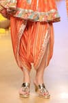 Buy_Gopi Vaid_Orange Floral Print Anarkali Dhoti Pant Set_Online_at_Aza_Fashions