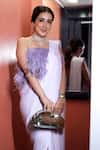 Shop_431-88 By Shweta Kapur_Purple Satin Samara Draped Skirt _at_Aza_Fashions