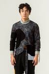 Buy_Siddhant Agrawal_Black Double Rib, Textured Crepe, Lycra Agitation Jumper _at_Aza_Fashions