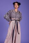 Buy_MATI_Pink Cotton Striped Pant Set_at_Aza_Fashions
