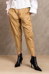 Shop_Chillosophy_Beige Poplin High Waist Pants  _at_Aza_Fashions