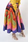 Shop_Siddhartha Bansal_Multi Color Ming Crepe Colorblock Embroidered Skirt_Online_at_Aza_Fashions