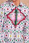 Buy_MR. Ajay Kumar_White Linen Digital Print Animal And Floral Motif Shirt _Online_at_Aza_Fashions