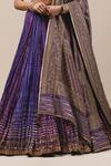 Shop_Tarun Tahiliani_Purple Brocade Embroidery U Neck Chanderi Bridal Lehenga Set _Online_at_Aza_Fashions