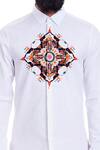 Shop_MR. Ajay Kumar_White Cotton Placement Digital Print Shirt _Online_at_Aza_Fashions