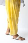 Buy_Urvashi Kaur_Yellow Silk Cotton Pleated Pant  _Online_at_Aza_Fashions