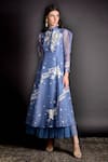 Buy_Sahil Kochhar_Blue Noor Silk Organza Layered Dress _at_Aza_Fashions