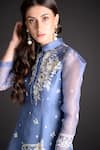 Sahil Kochhar_Blue Noor Silk Organza Layered Dress _Online_at_Aza_Fashions